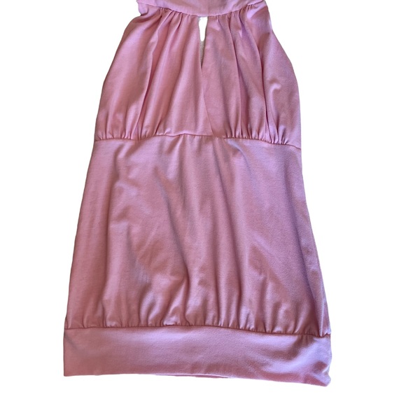 Jewels Halter Top Tie Neck Elastic Band Waist Pink Sz M - Picture 5 of 9